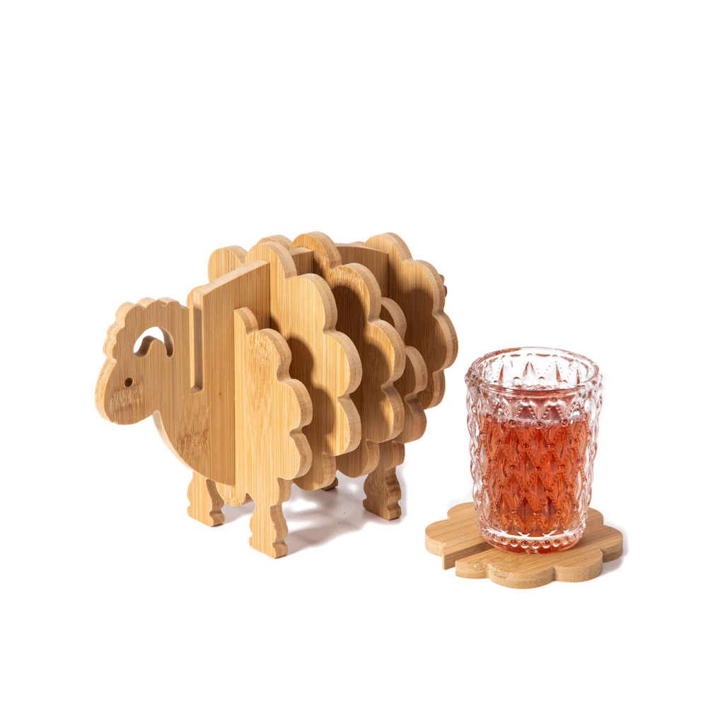Sheep Shaped Bamboo Coaster and Table Top Decoration 5