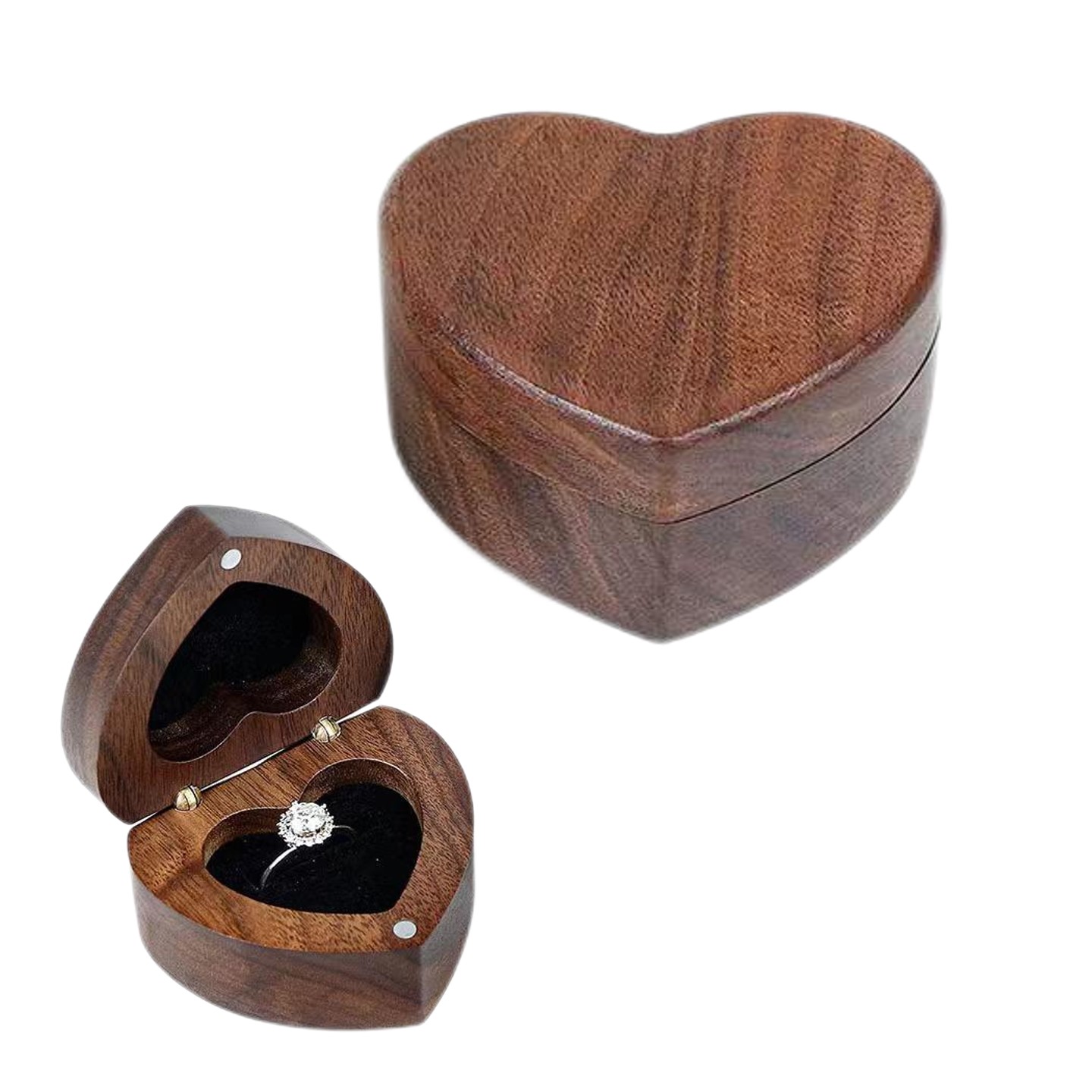 Heart Shape Wood Ring Box 3