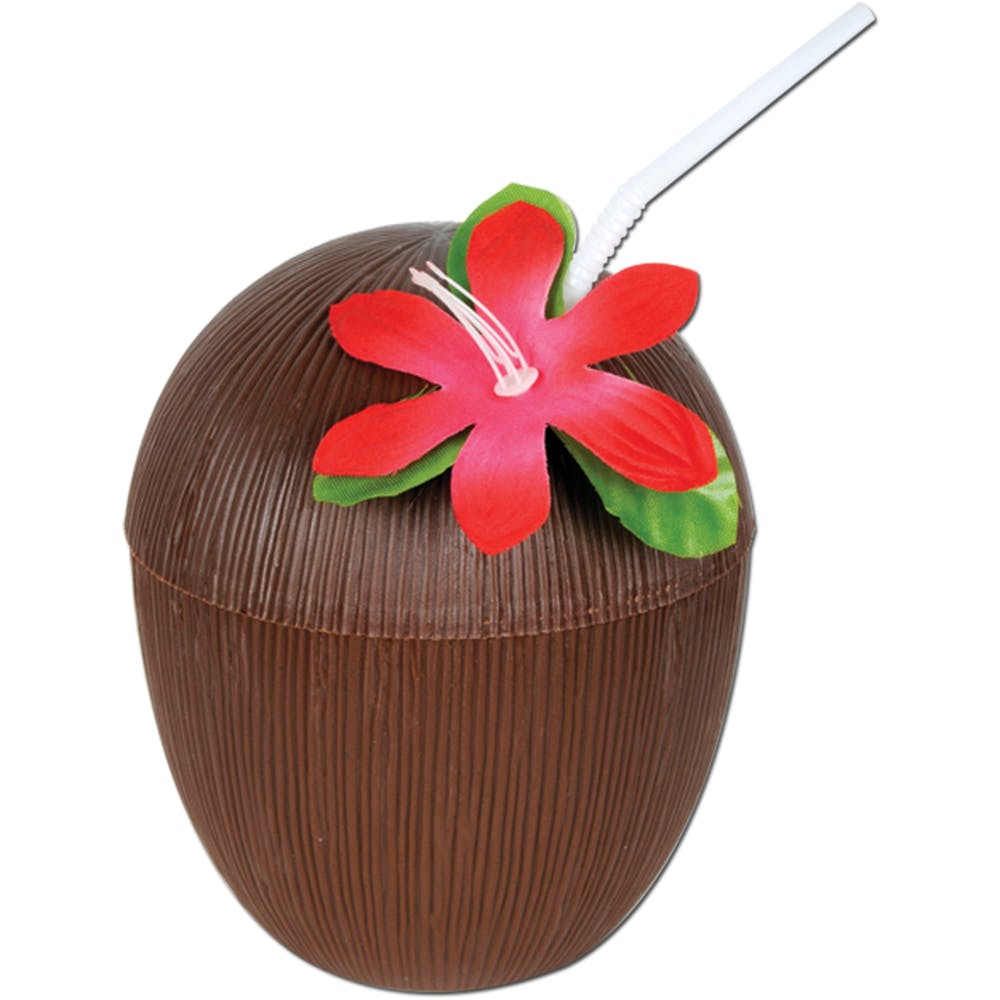 Plastic Coconut Cups - Brown 16 oz 3