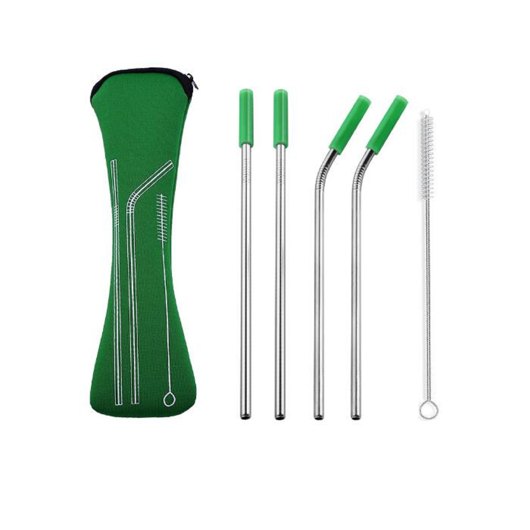 Stainless Steel Drinking Straw with Cleaner in Neoprene Bag 5