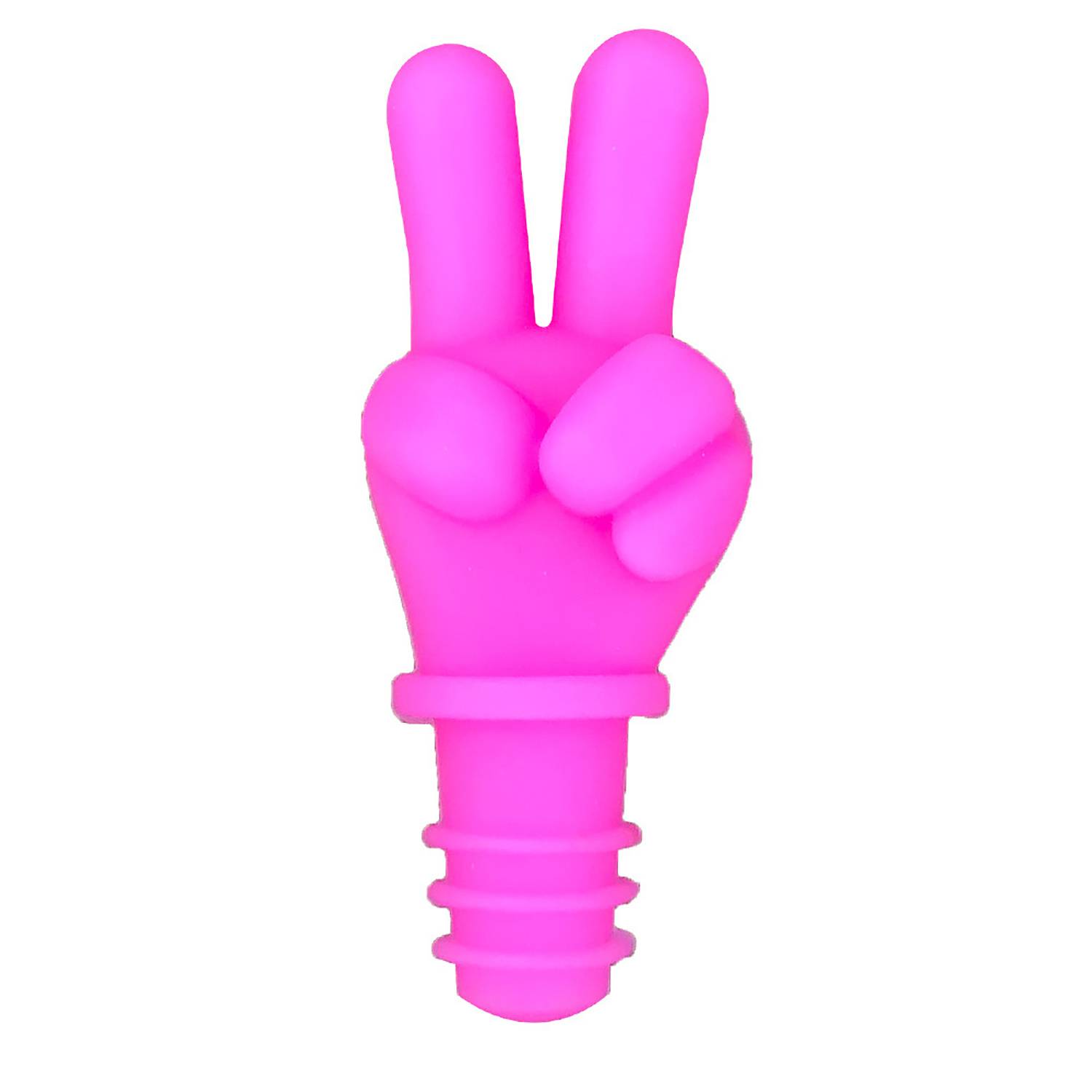 V Gesture Shaped Silicone Wine Bottle Stopper 4