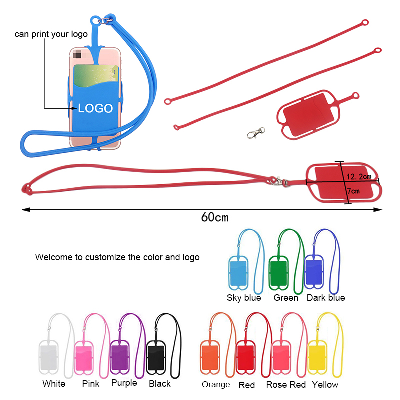 Silicone Lanyard With Phone Holder & Wallet 2