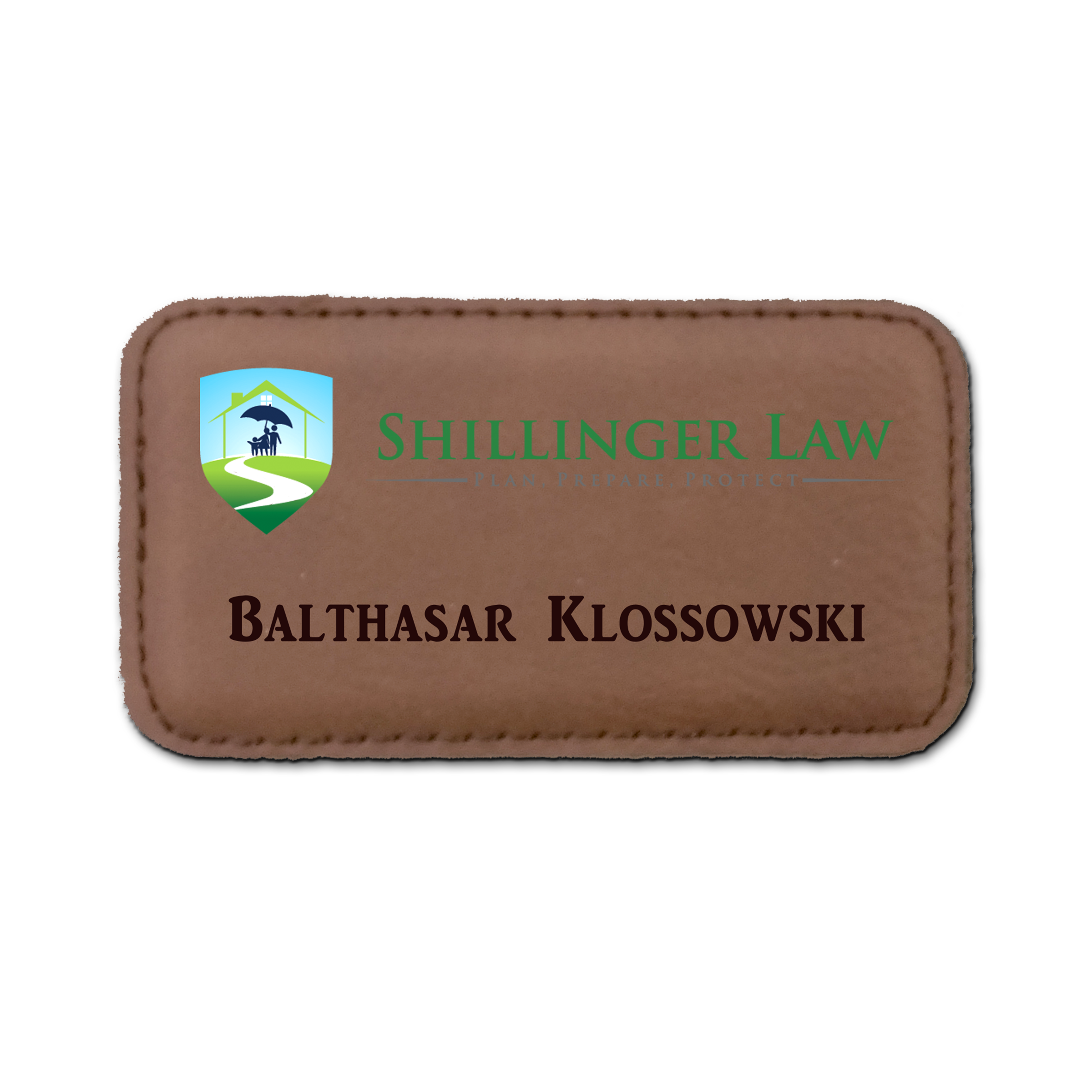 Leather Stitched Badge 1.5" x 3" 8
