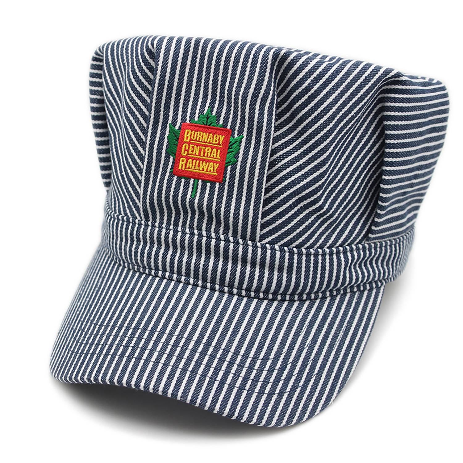 Polyester Retro Blue Striped Train Conductor Hat 4