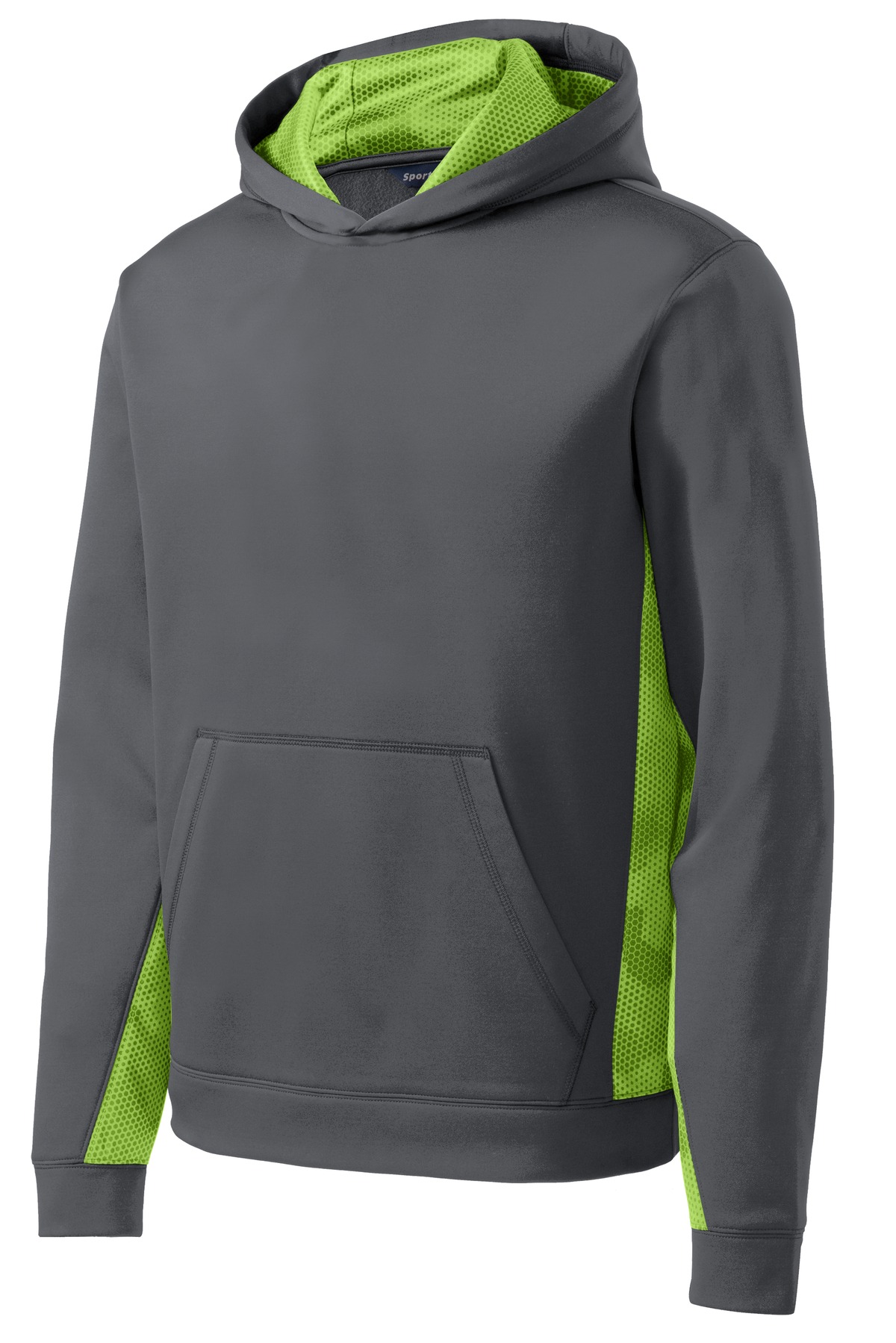 Sport-Tek Youth Sport-Wick CamoHex Fleece Colorblock Hooded Pullover. YST239 25