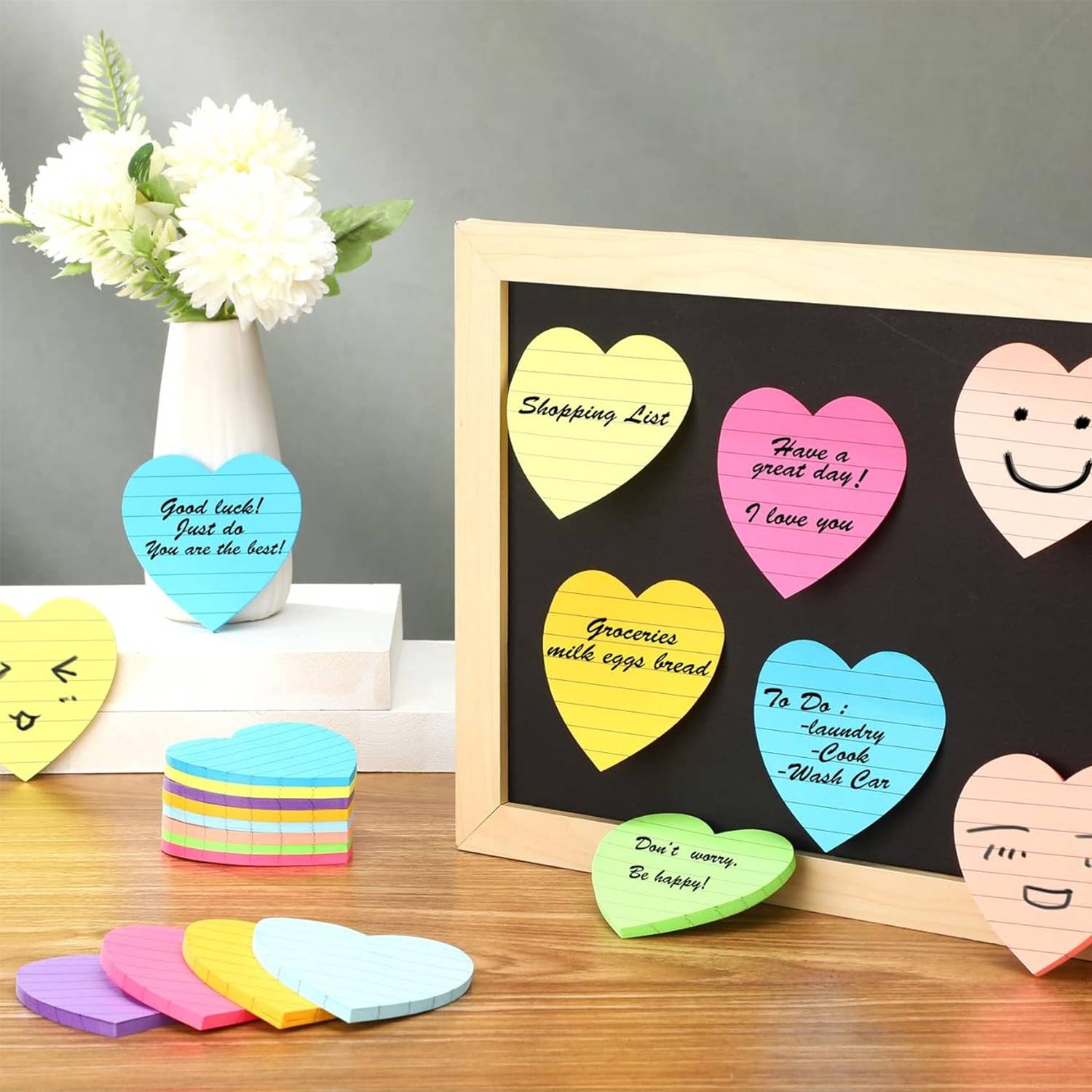 Custom Colorful Heart Shape Self-sticking Memo Notes Pad 2