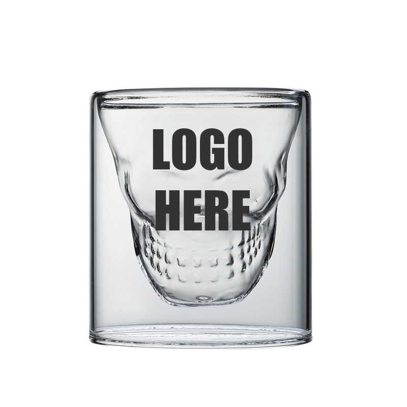 Custom 8.5 oz Double Layer Design Skull Whiskey Glass 3