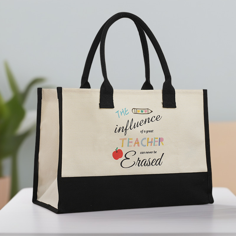 Full Color Imprint Canvas Tote Bag, custom tote bag with logo imprint 4