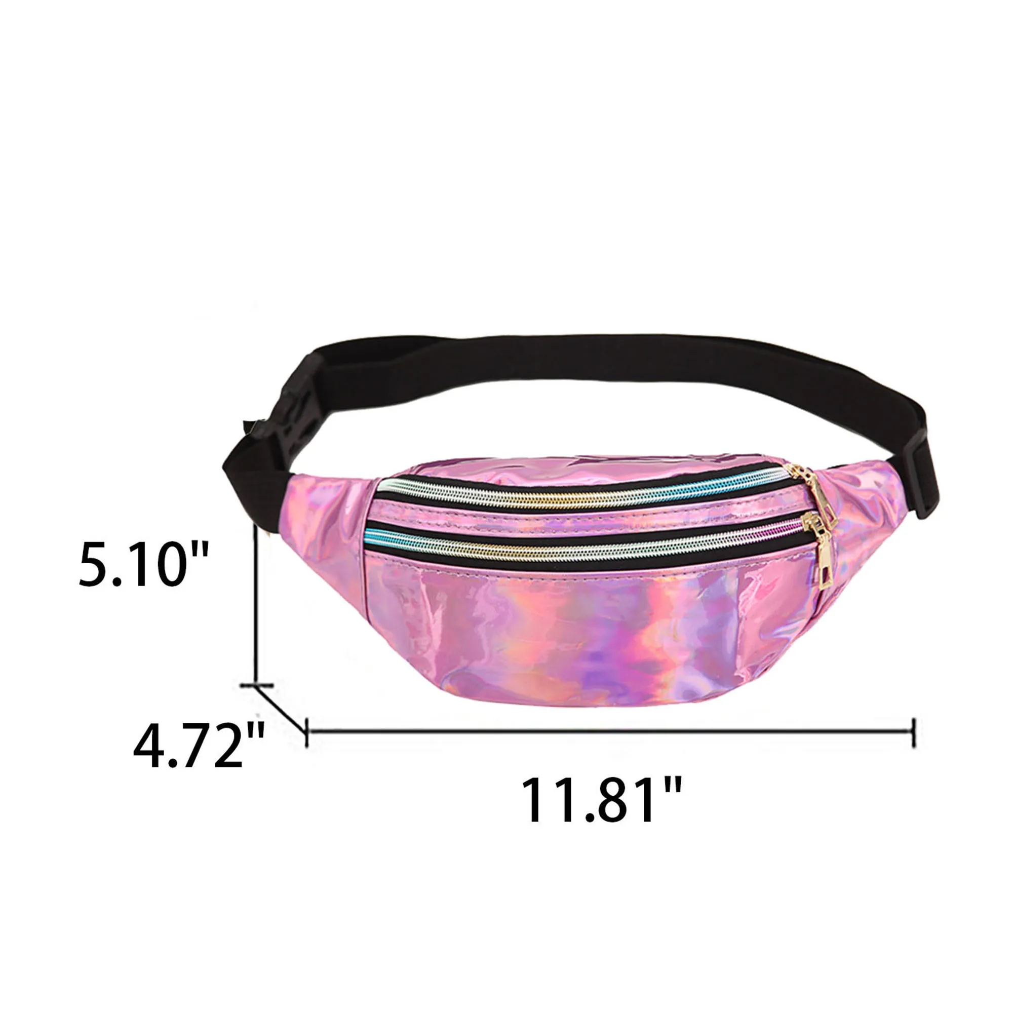 Holographic Silver Gold Cute Waist Bag 8