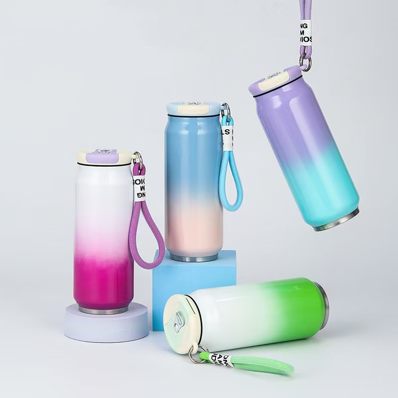 2026 Drink Can Style 17oz Insulated Water Bottle For Sport & Travel & Outdoor With Handle Strap 36