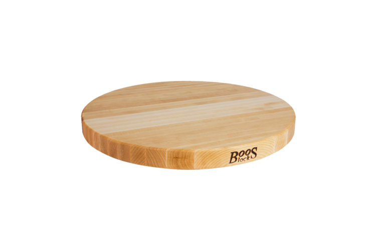 John Boos Maple Edge Grain 1-1/2-in Reversible Round Cutting Board 1