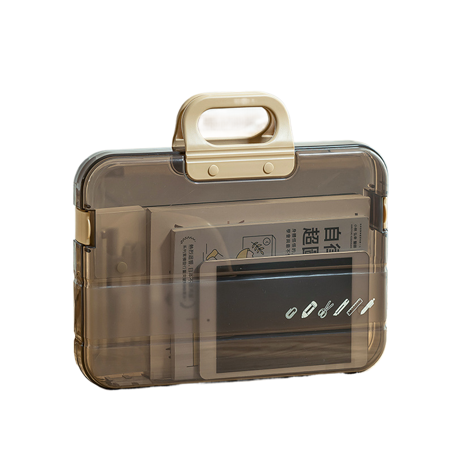 File Box Clear Portable Project Case With Handle 3