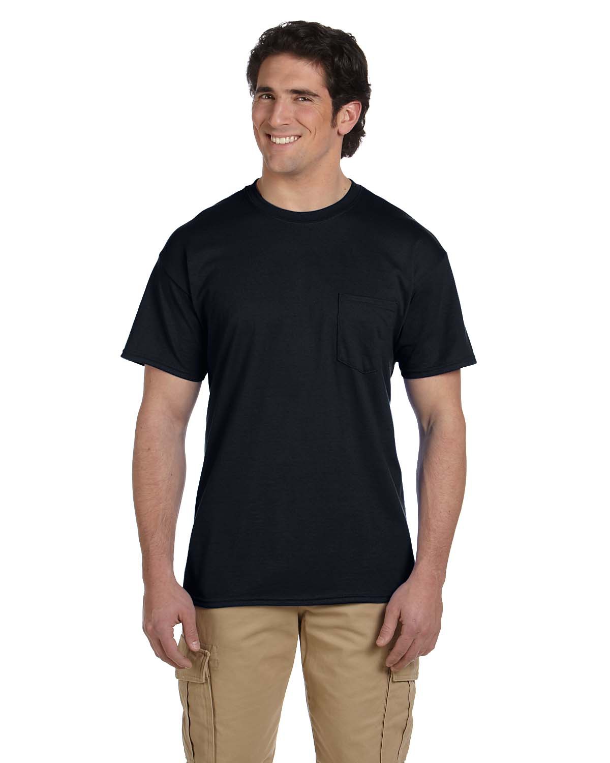 Color Medium Weight Poly-Cotton Pocket Tee 1