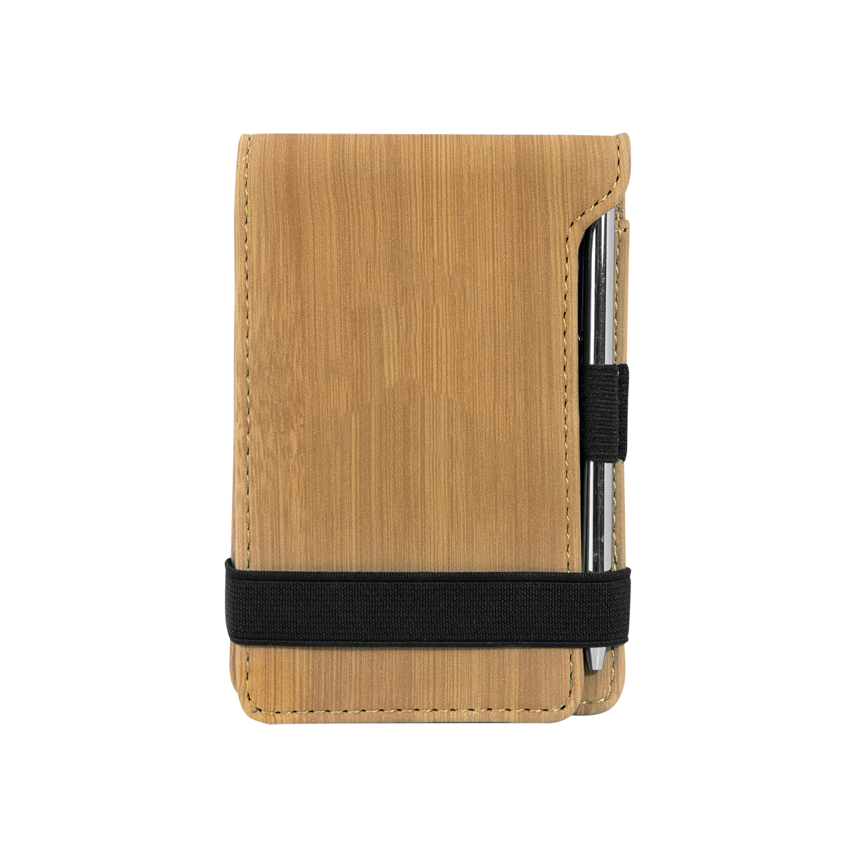 Bamboo Leatherette Mini Notepad with Pen 2