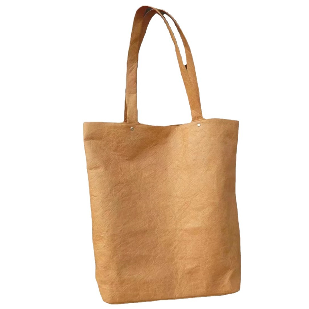 Vintage Washable Leather Tote Bag 2
