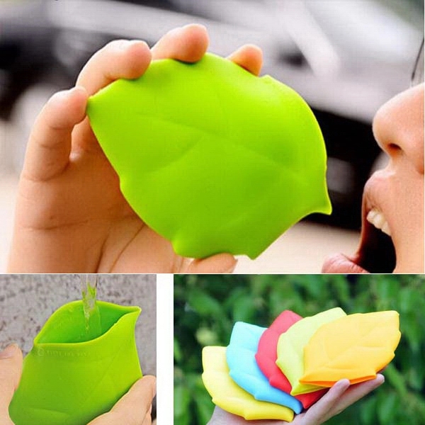 Portable Silicone Leaf Shape Pocket Cup 2