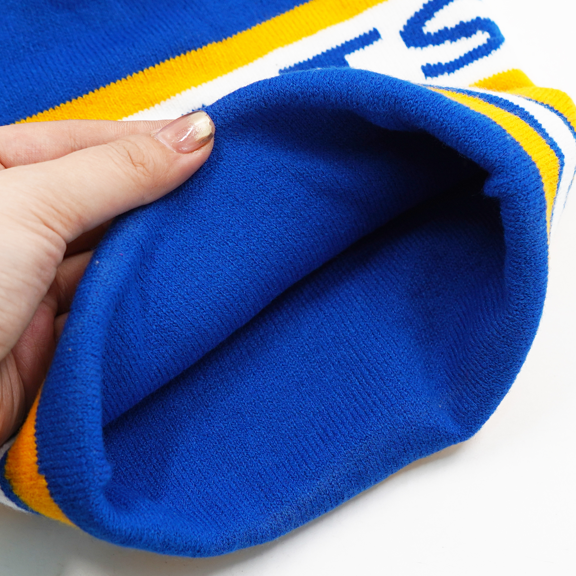 MOQ 300 Cozy Jacquard Knit Beanie Hat with Cuff, Acrylic Fabric 2