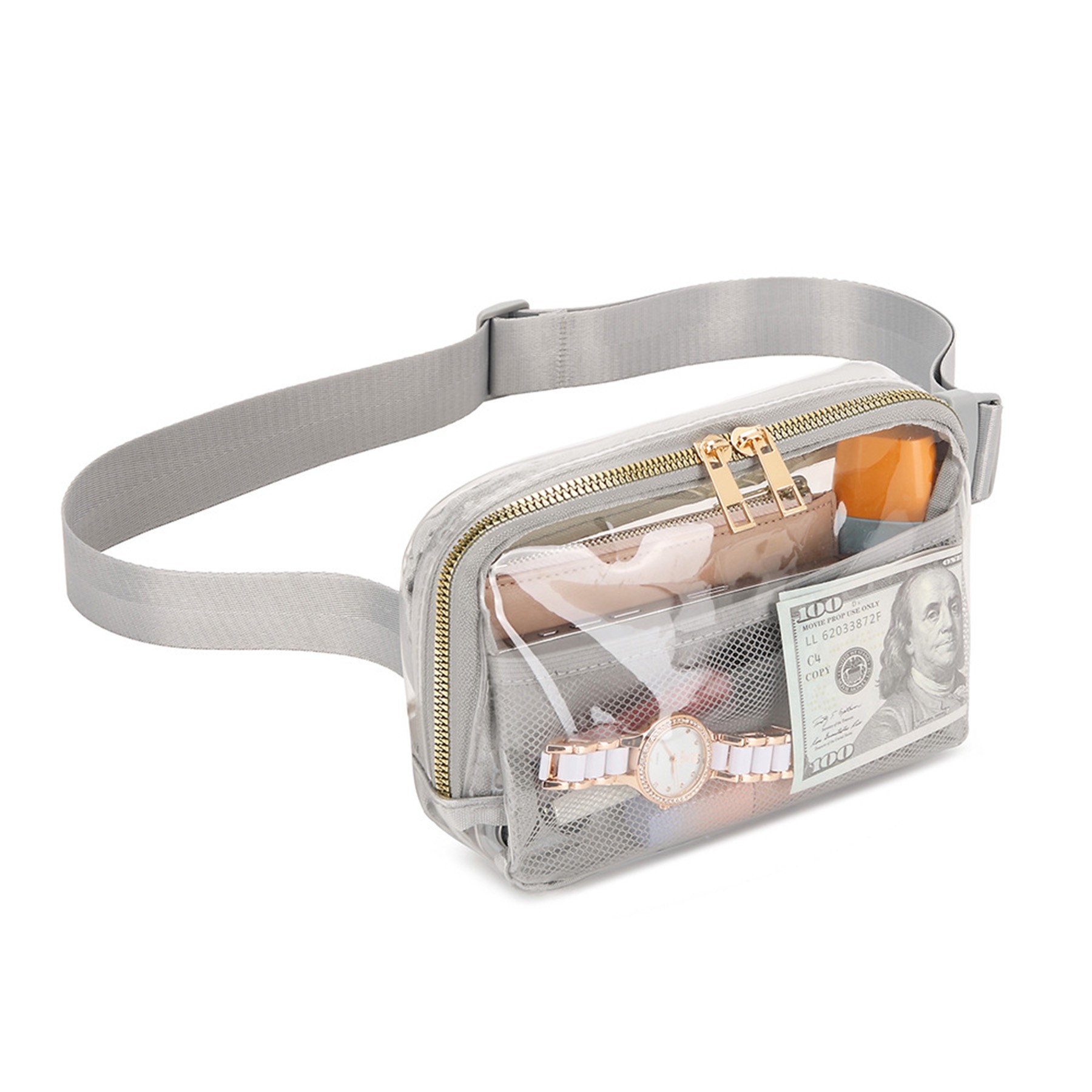 Clear PVC Quilted Purse Stadium Approved Crossbody Bag 8