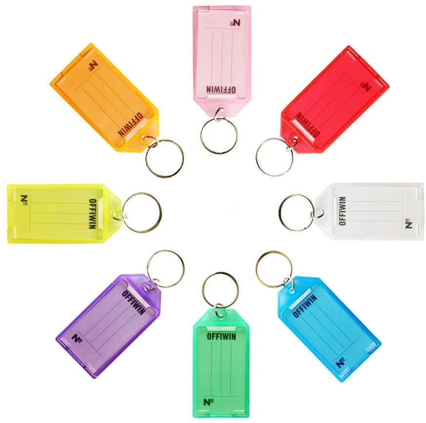 Plastic Key Tags with Split Ring Label Window 1