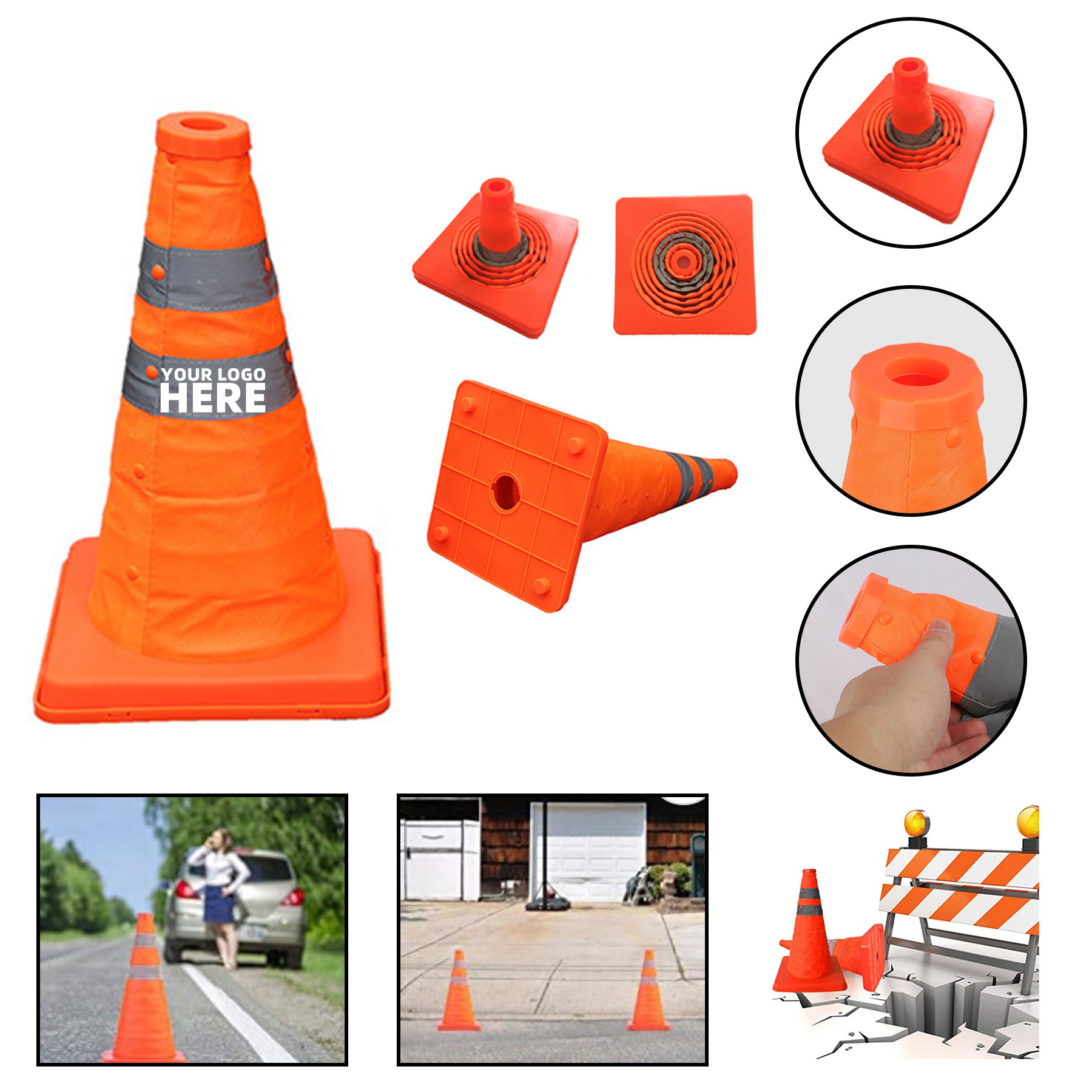 12" Collapsible Traffic Safety Cone 1