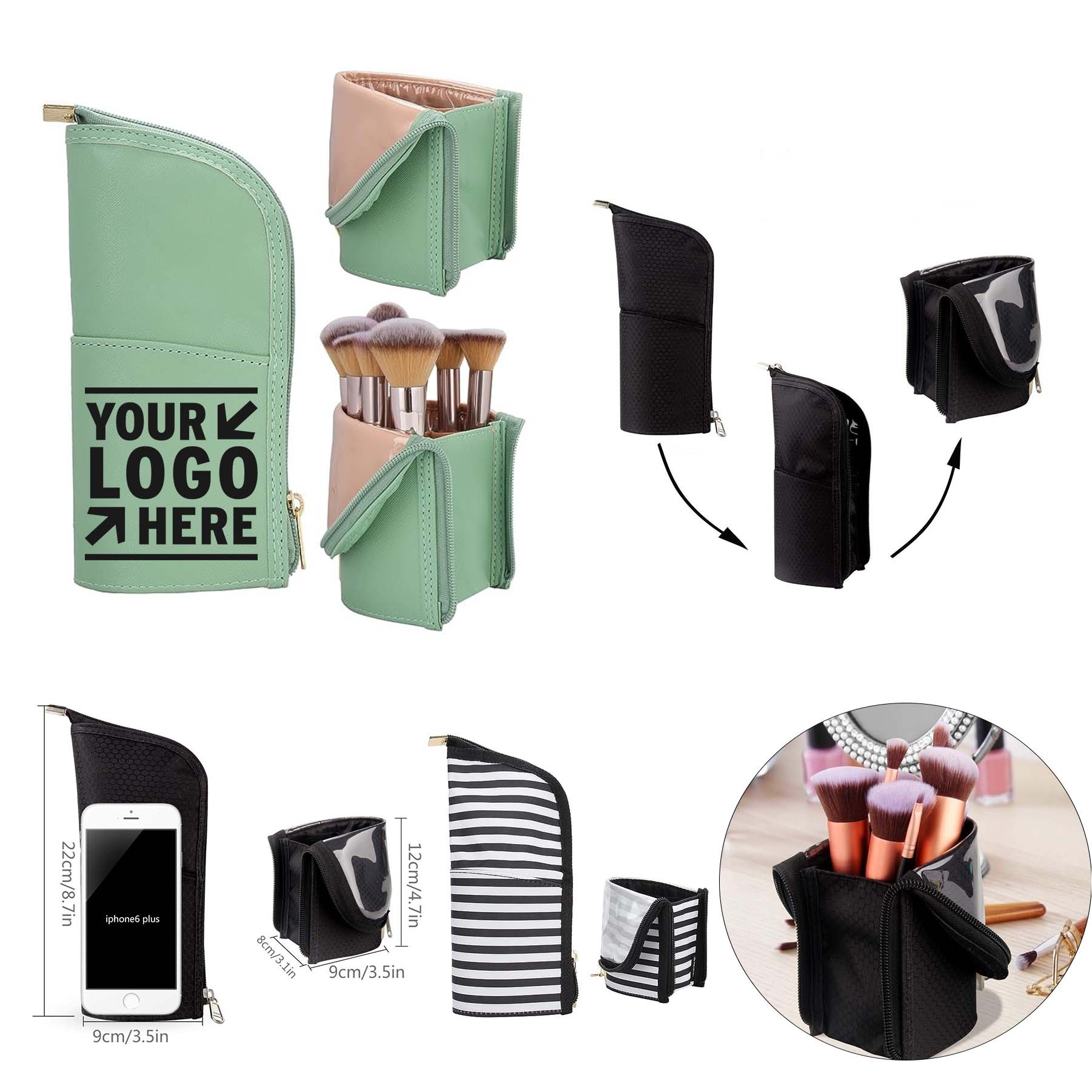 Travel Makeup Brush Case Portable Professional Foldable Cosmetic Essentials Storage Bag 2