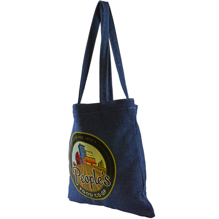 Flat Denim Tote, with Denim Handles 2