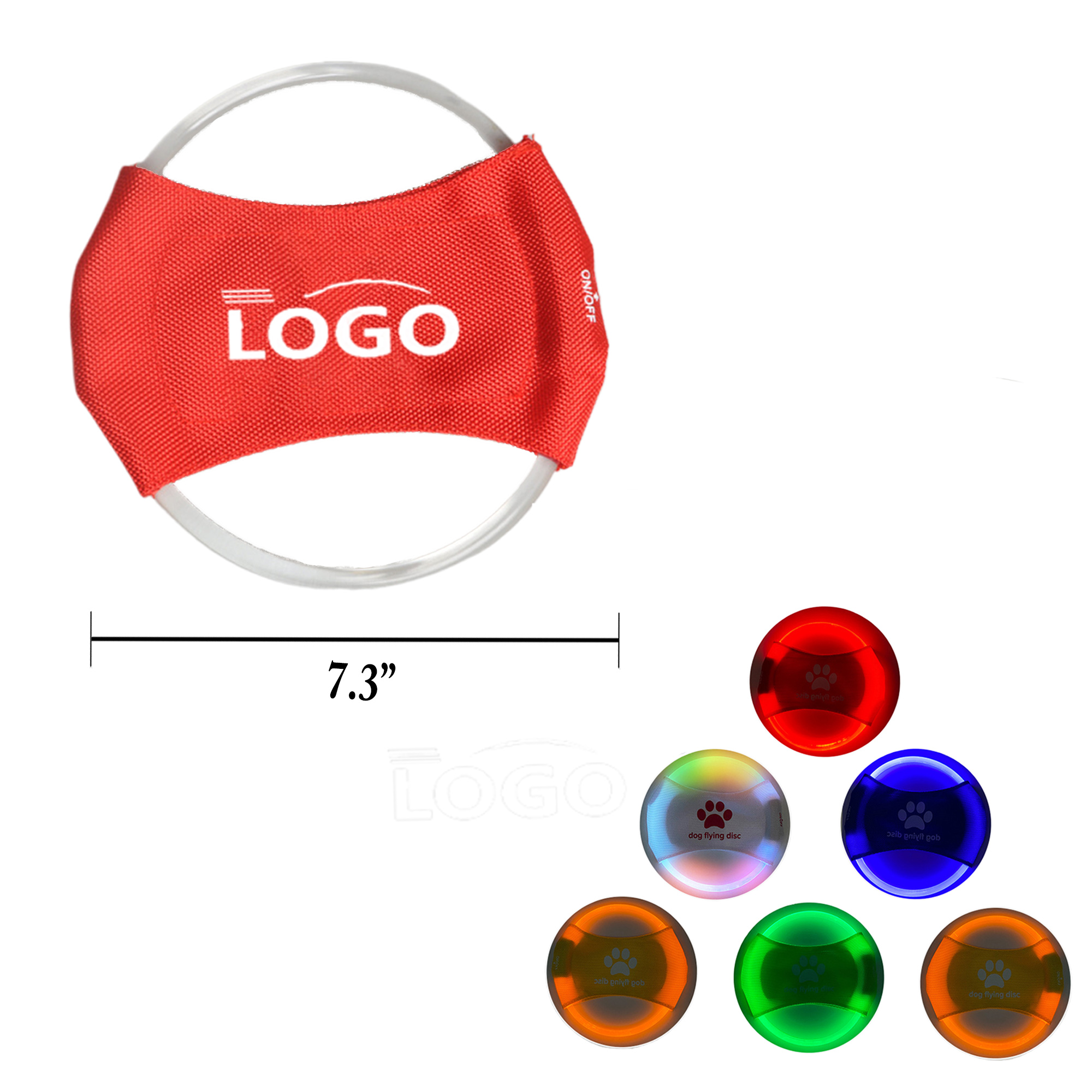 MOQ100 LED Rechargeable Glow Dog Flying Disc 3