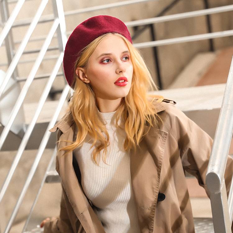 Nylon Colourful Berets for women 6