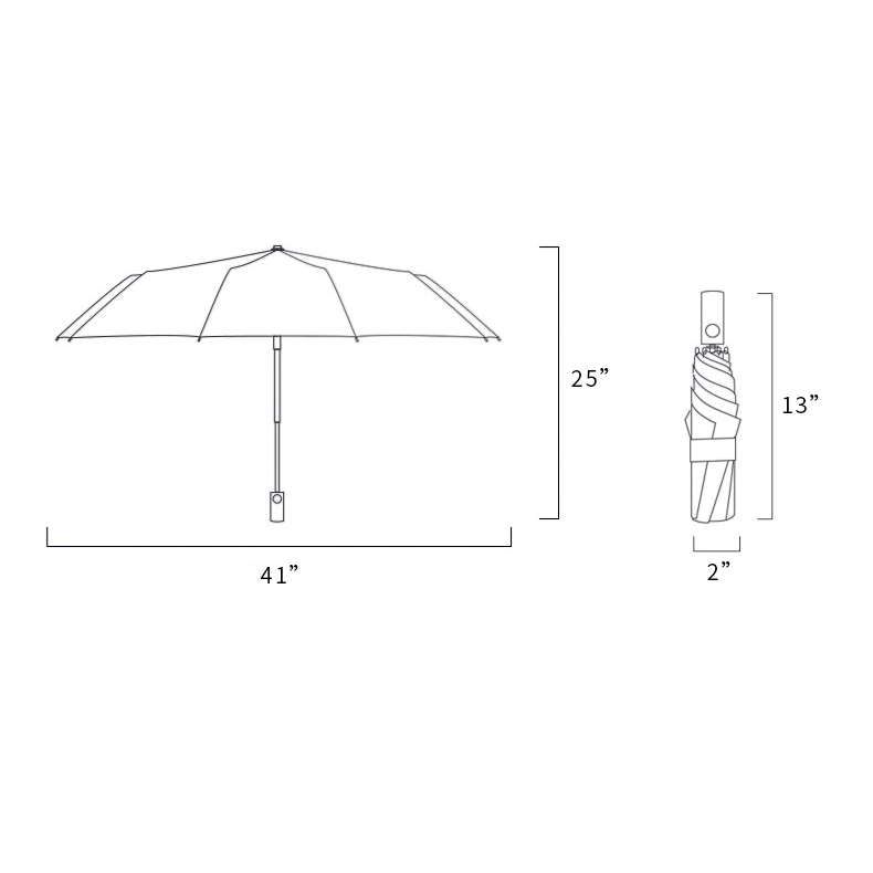 Windproof Travel Automatic Umbrella with Flashlight Handle 8