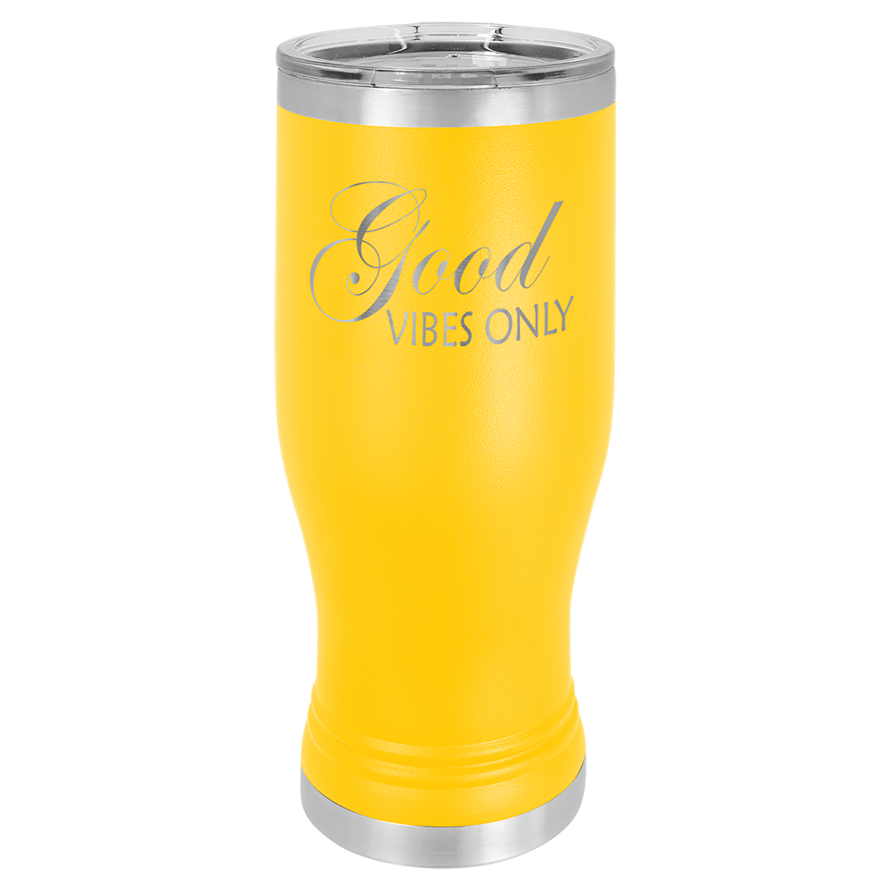 20 oz. Yellow Laser Engraved Polar Camel Pilsner Tumbler w/Clear Lid 2