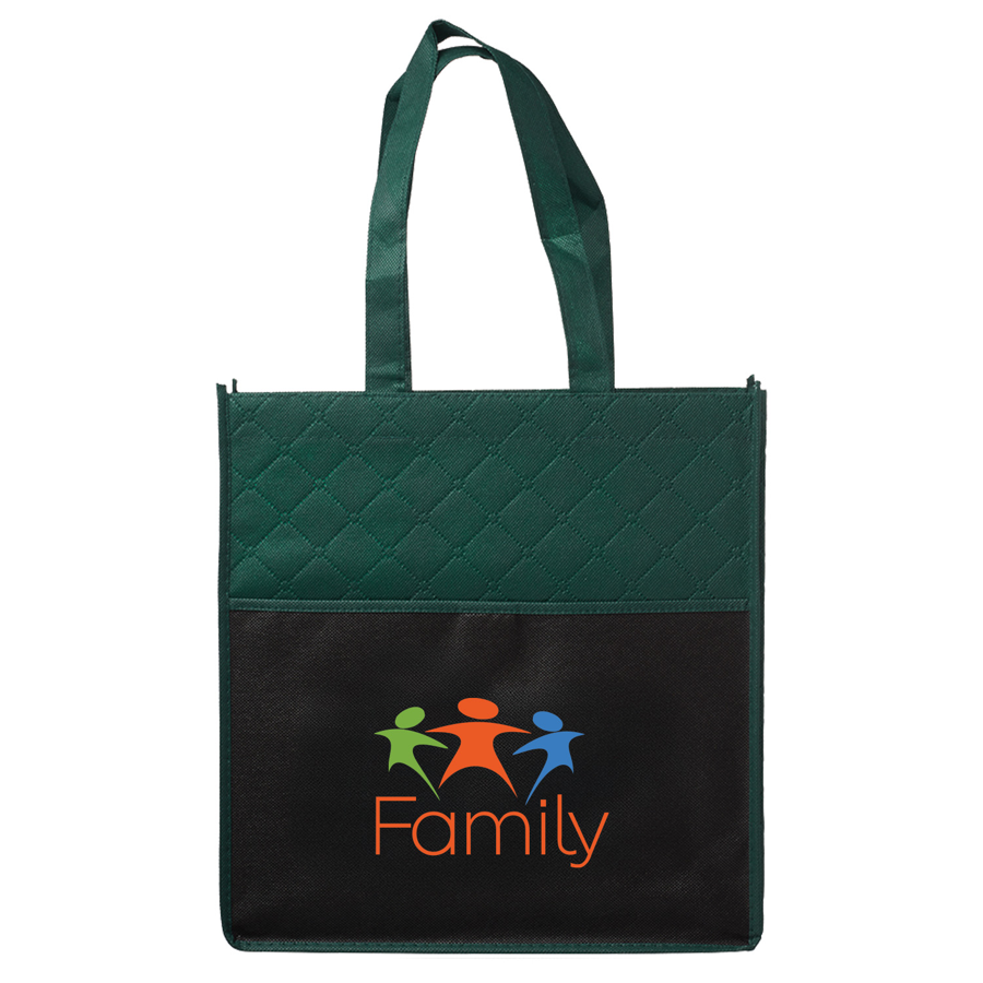 Two Tone Quilted Reusable Tote Bag 2