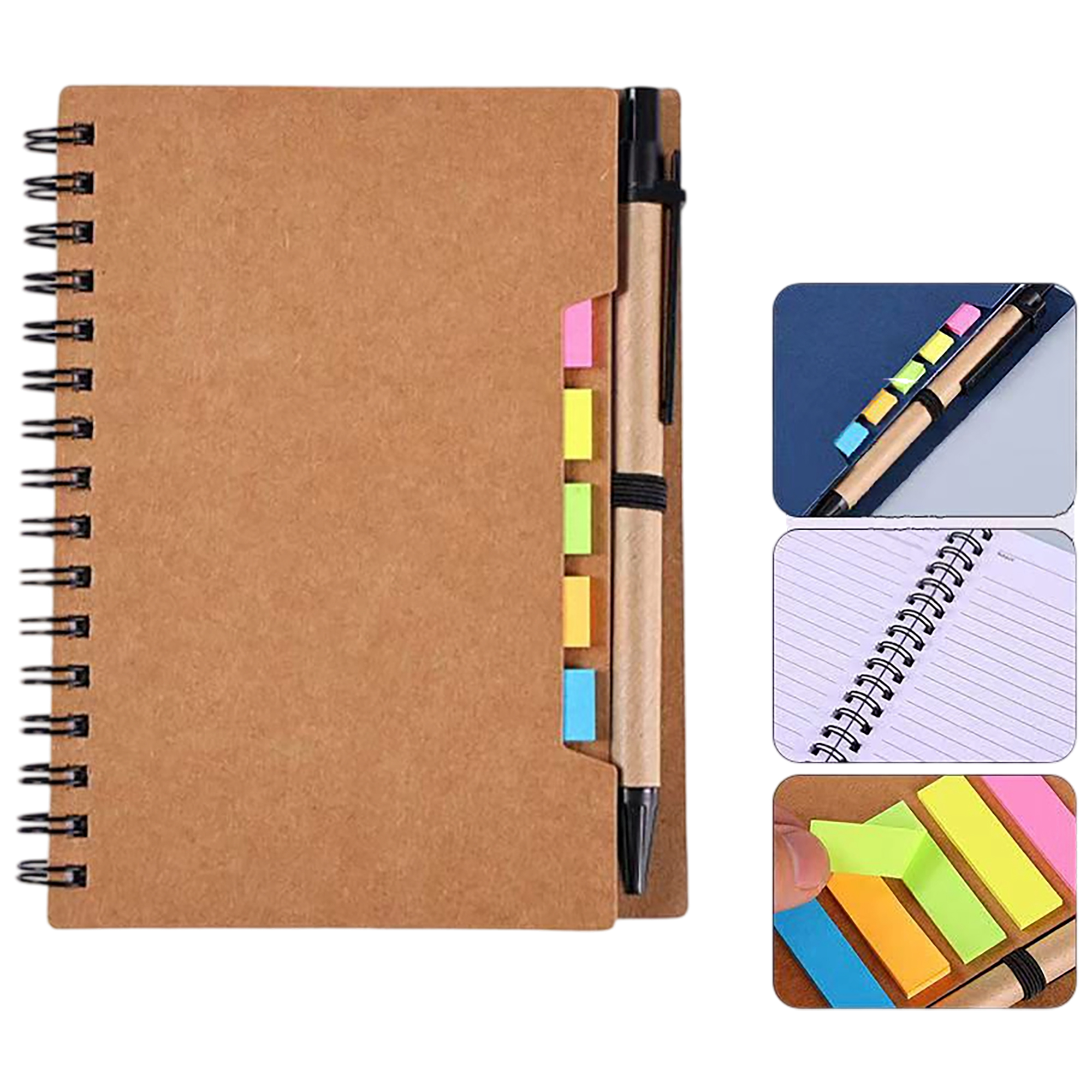 Spiral Notebook With Sticky Note And Pen 4.7" x 5.7" 6