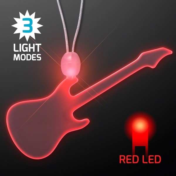 LED Acrylic Red Guitar Necklace 1