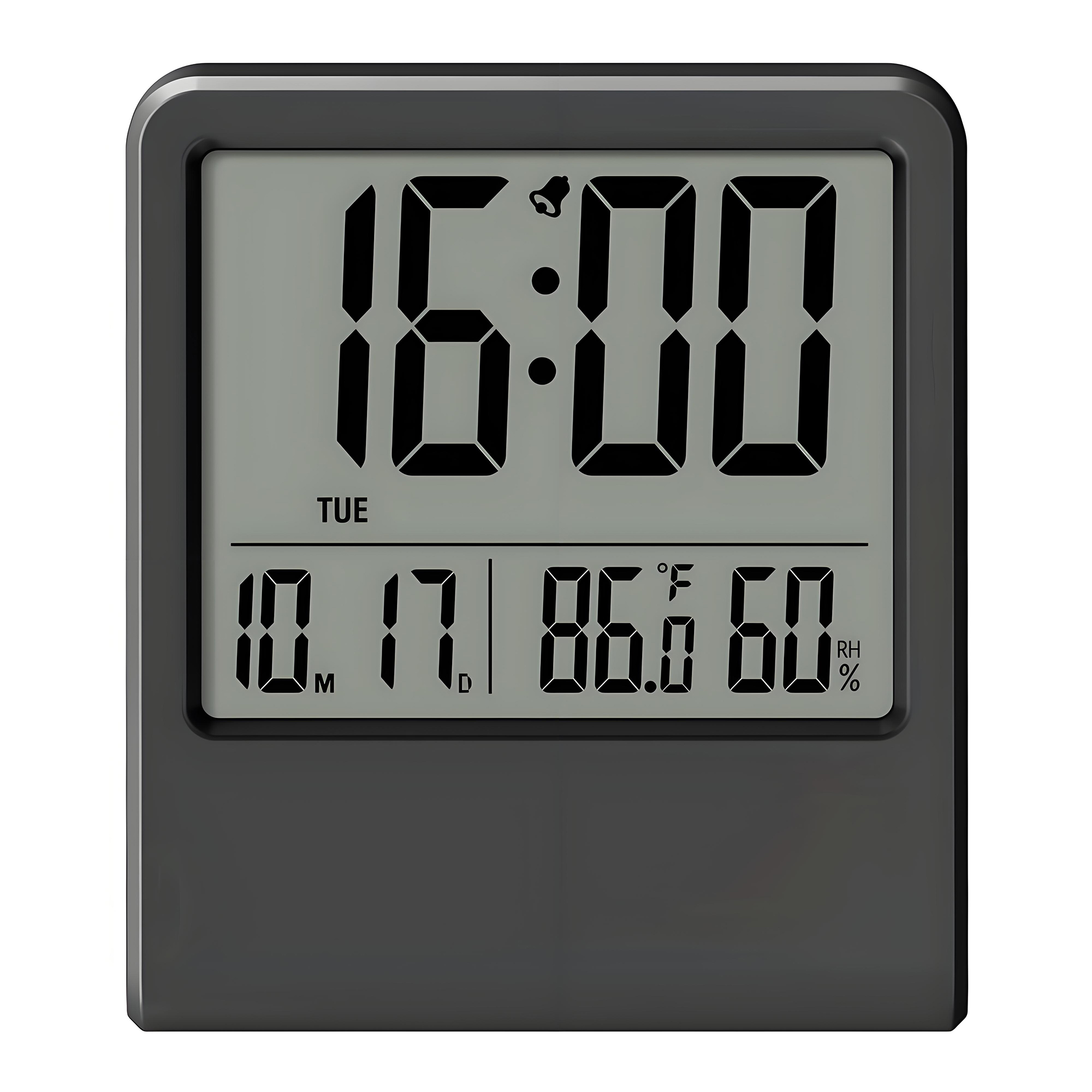 Ultra-Thin Indoor Digital Thermometer with Humidity Display, Magnetic Stand, Date, Time, Weekday.