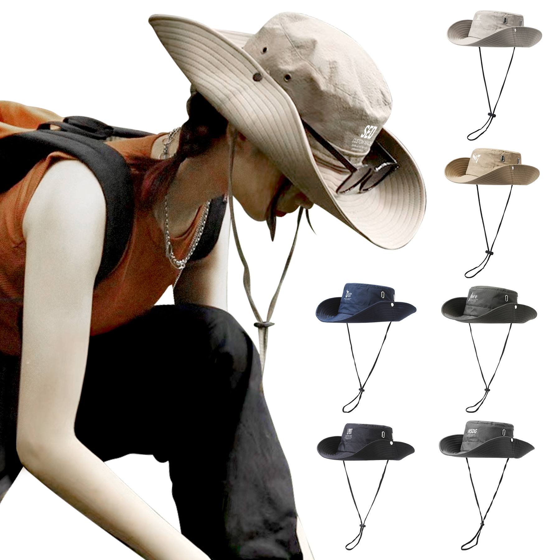 Large Brim Sun-shading Bucket Hat 5