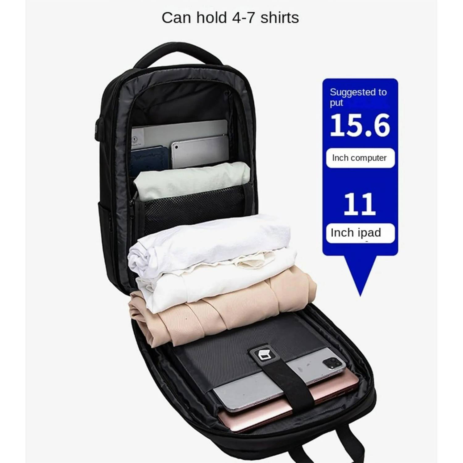 Large Capacity Oxford Backpack w/ USB Charging Port 14