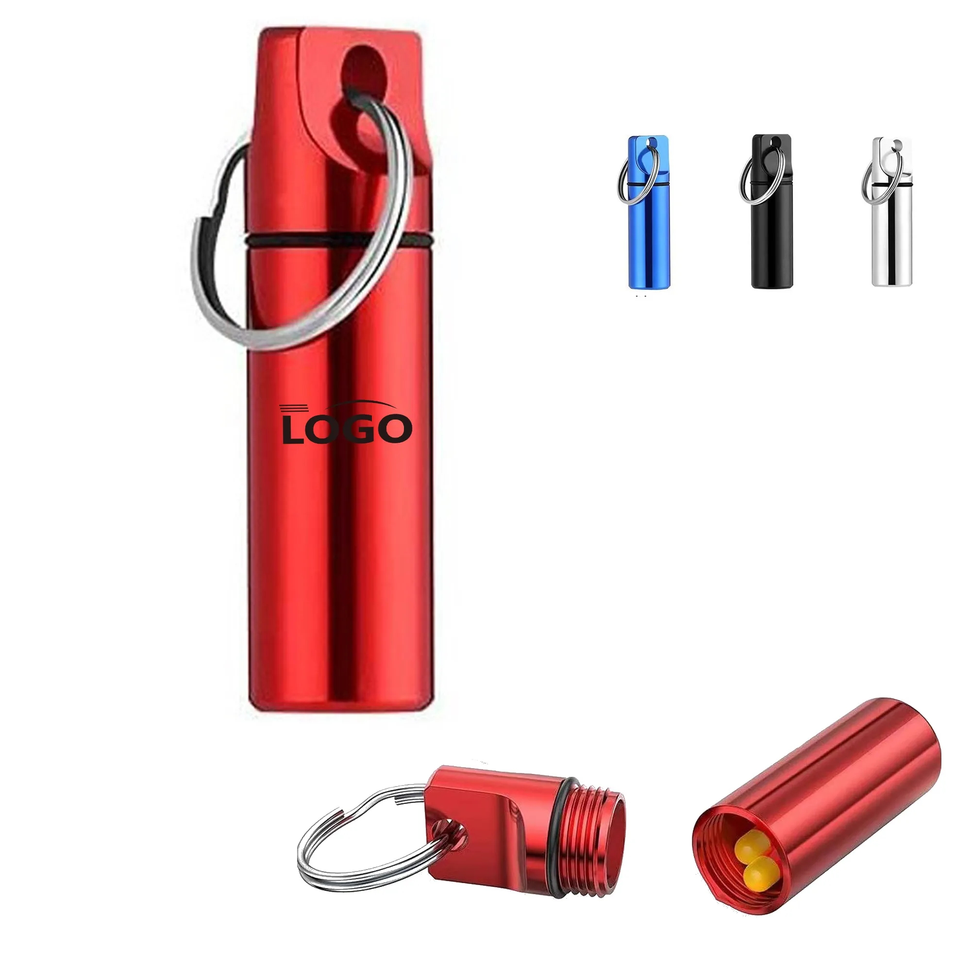 Portable Pill Box Keychain 10pcs 5