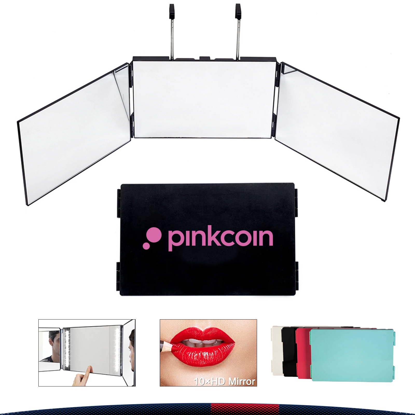 Iason Hanging Three-sided Folding LED Mirror 3
