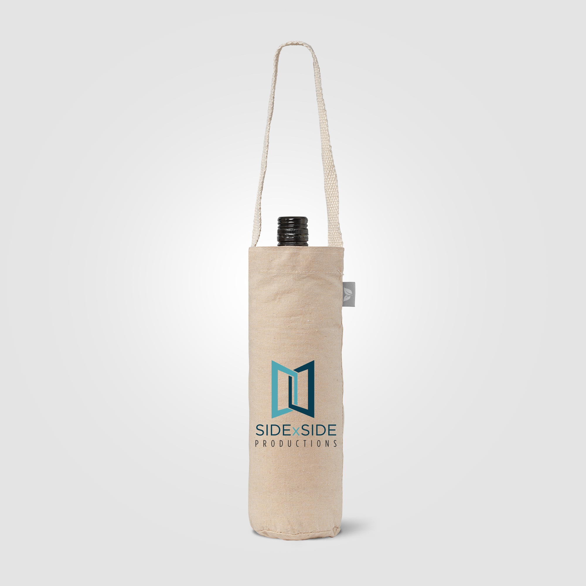 Single-Bottle Wine Tote Bag - 6 oz. Recycled Cotton Blend