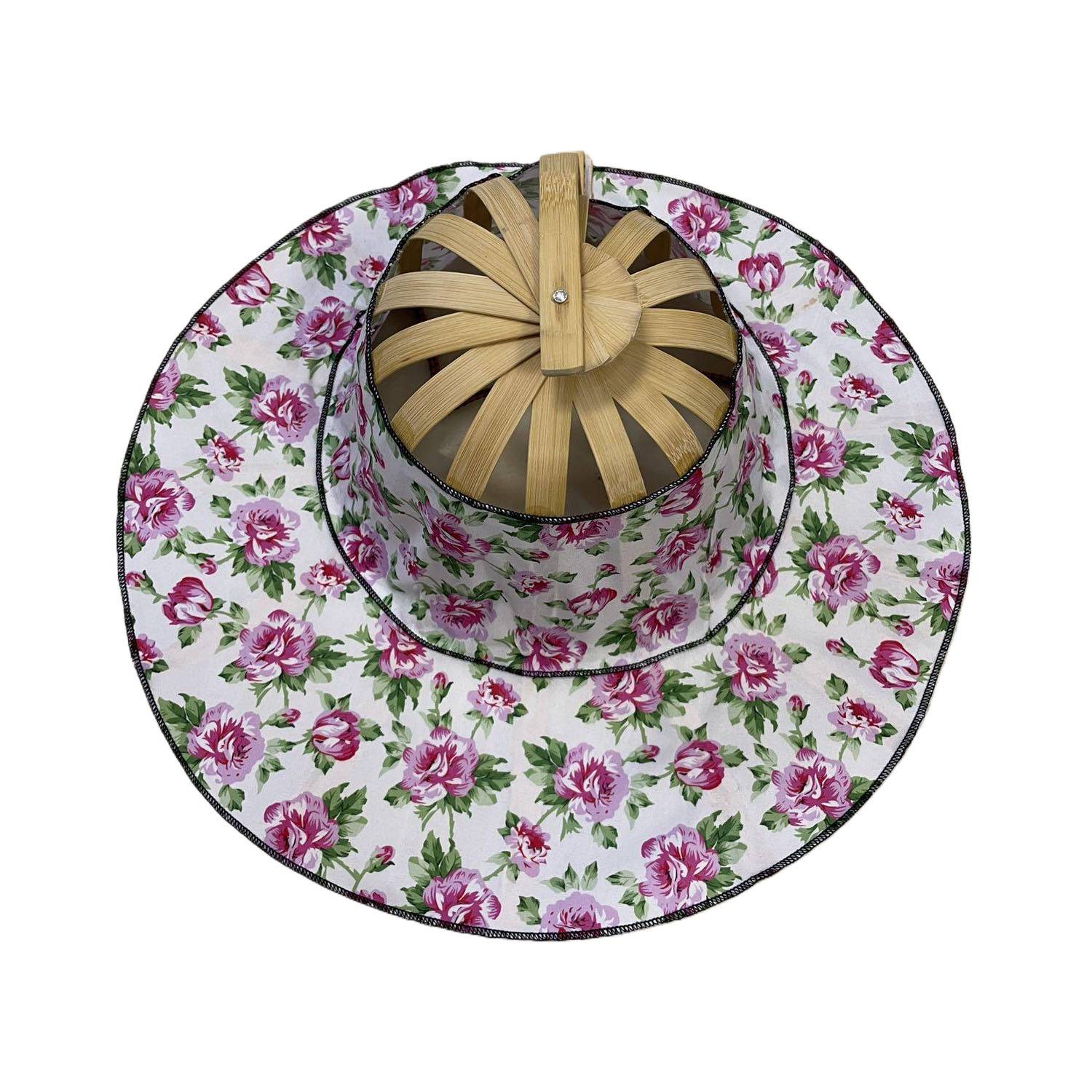 2 in 1 Portable Foldable Bamboo Fan Hat for Summer 4