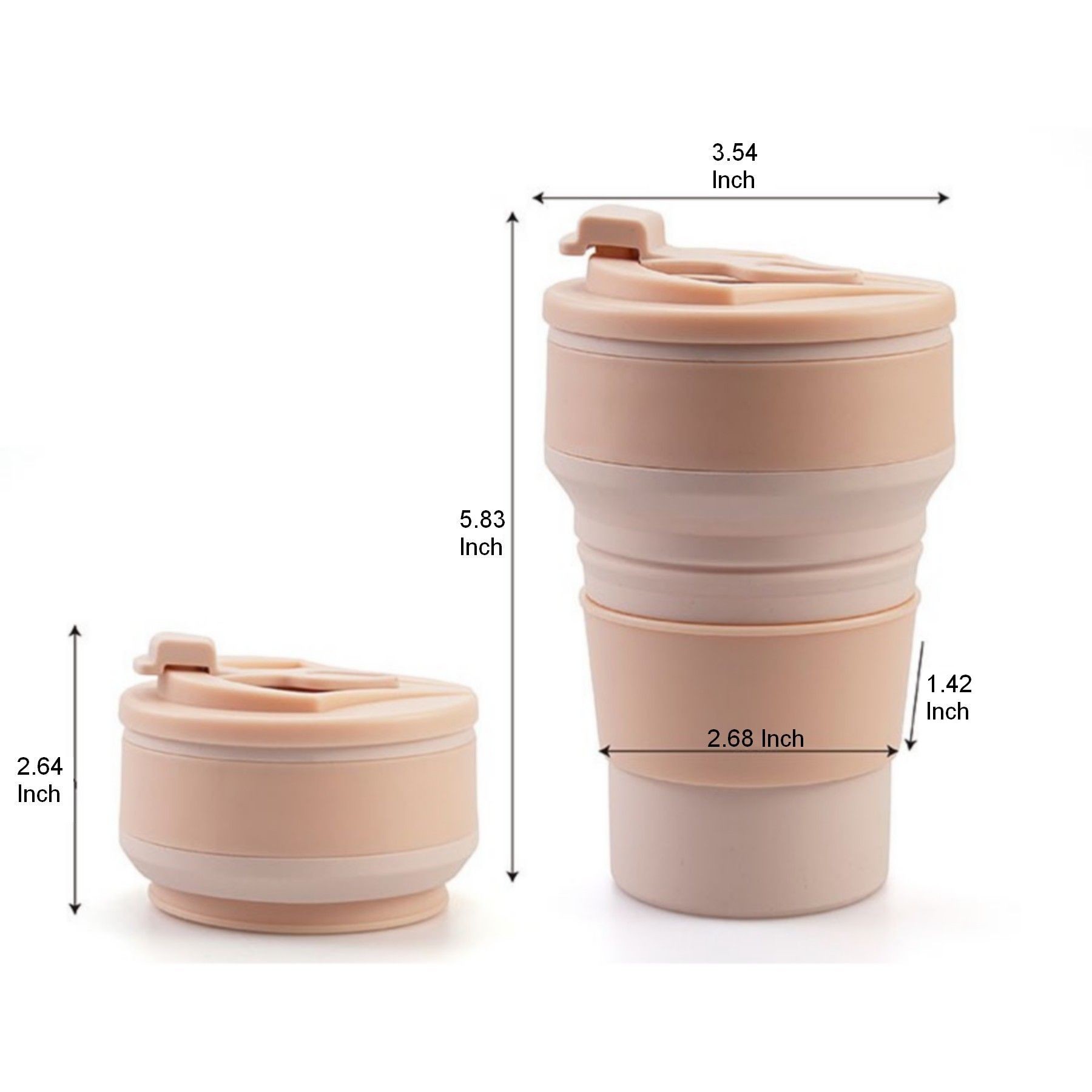 Collapsible Travel Cup Silicone Camping Bottle With Lids 2
