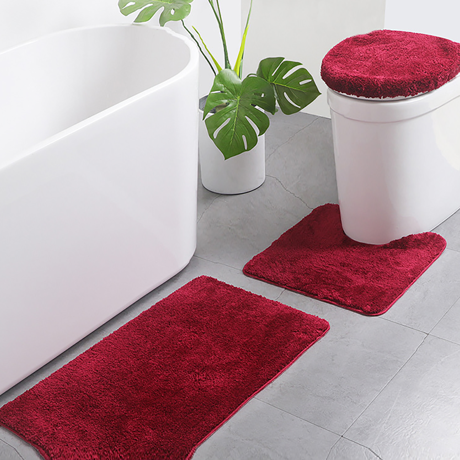 3 Piece Bathroom Rug Set Bath Mats 9