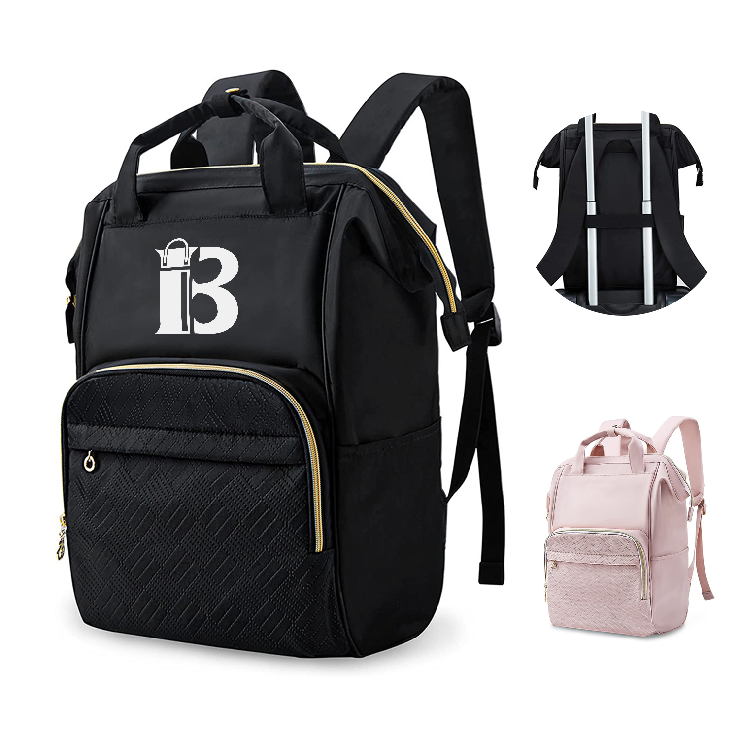 Wide Open Polyester Laptop Backpack 1