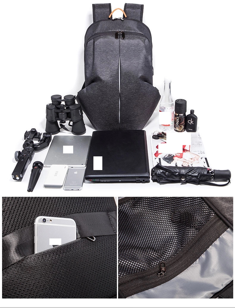 Men's Sports Waterproof Laptop Bags with USB Charging Port 2