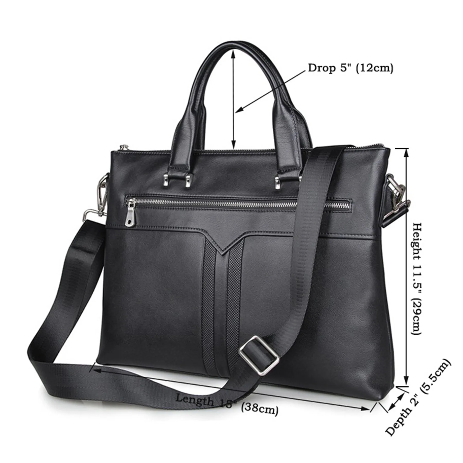 Genuine Leather Briefcase for Men Women 4