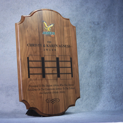 Perpetual Walnut Plaque With Scalloped Edges 1