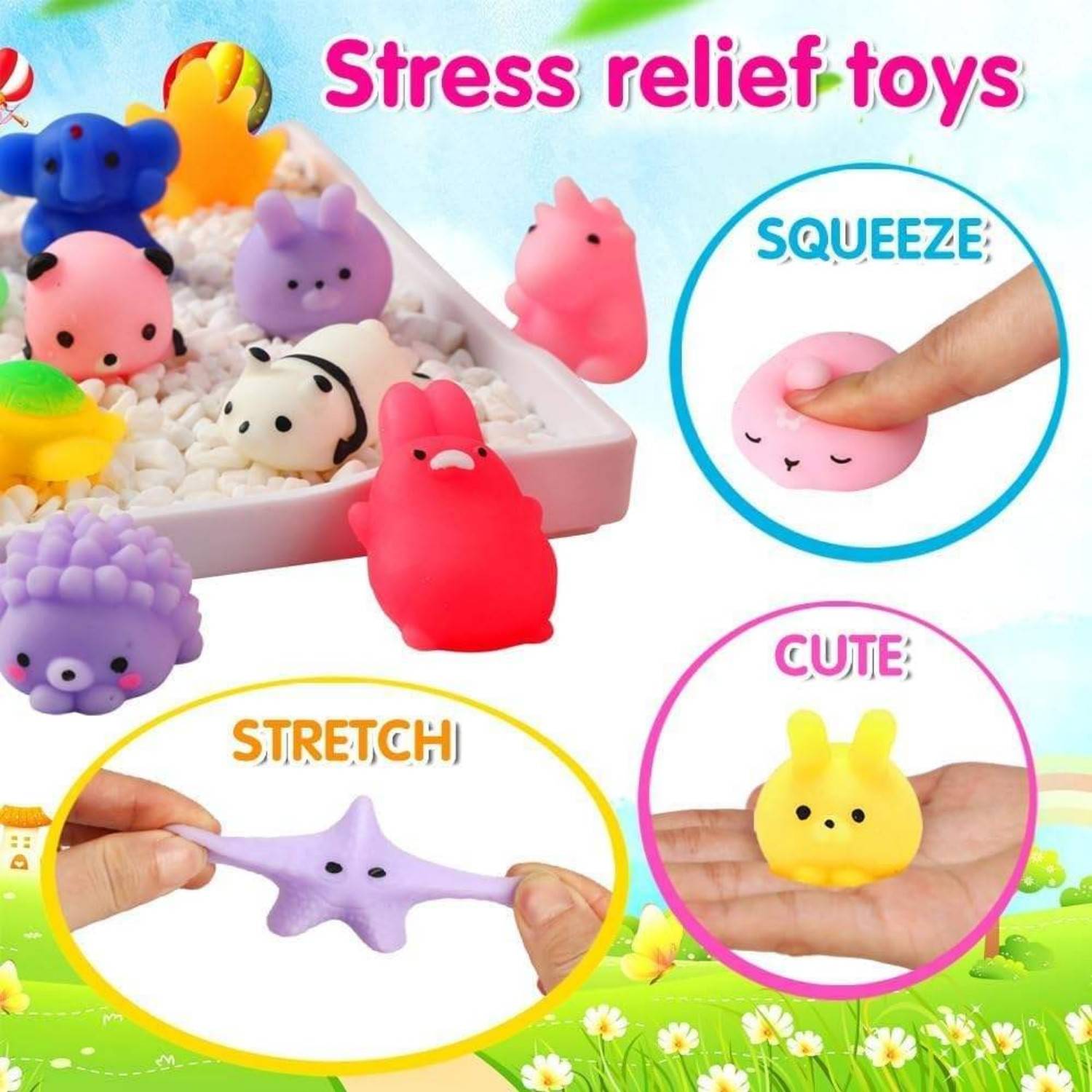 80PCS Animal Stress Relief Squishy Toys Set 8