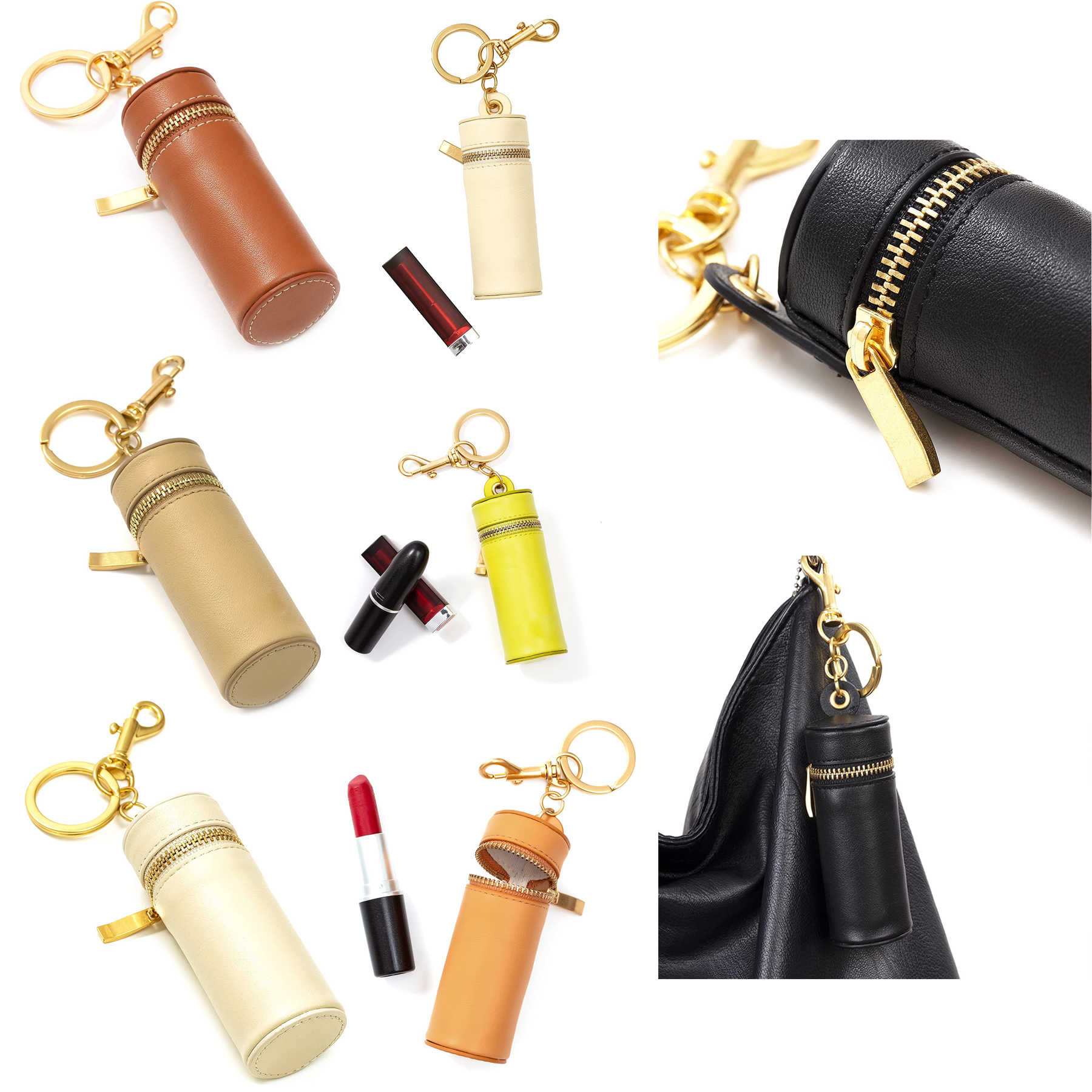 Nappa Leaeher Zipper Lipstick Case 2