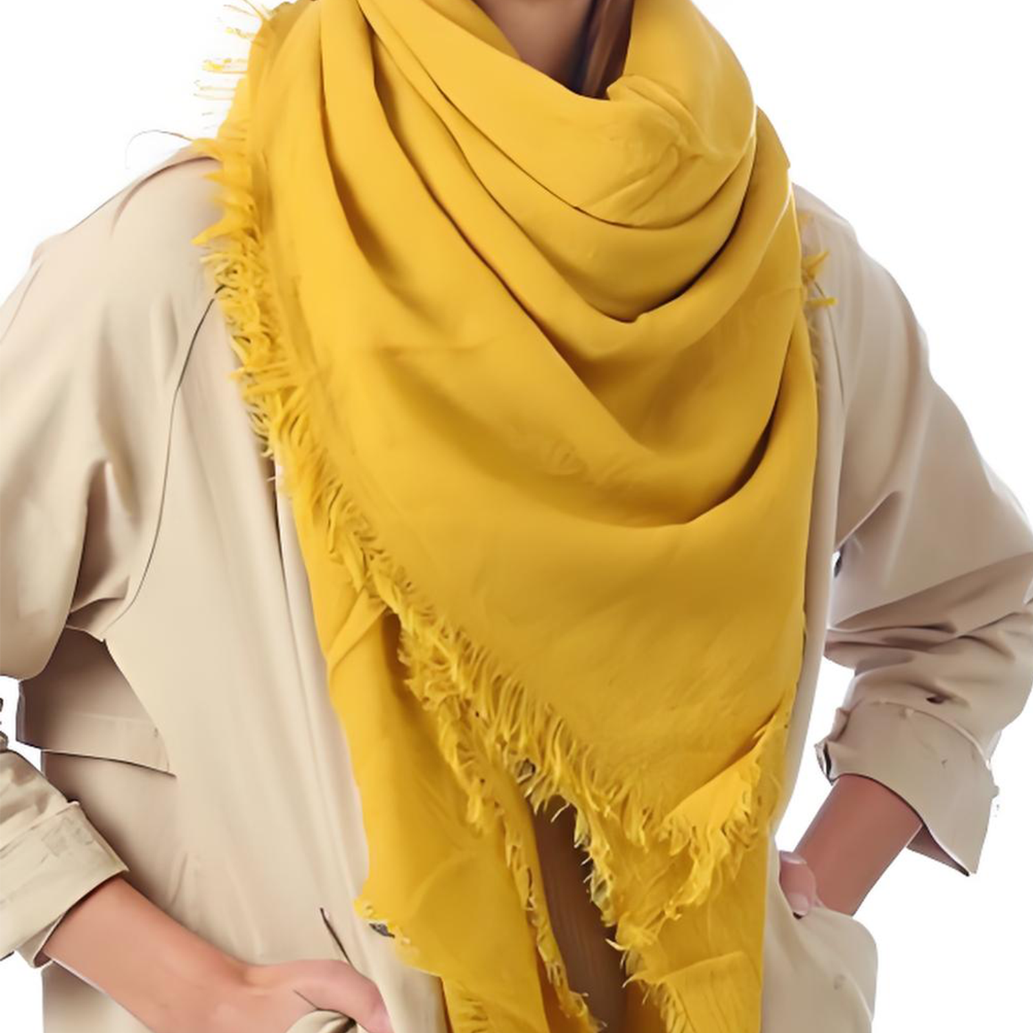 Imitation Cashmere Monochrome Outdoor Arab Scarf Shawl 3