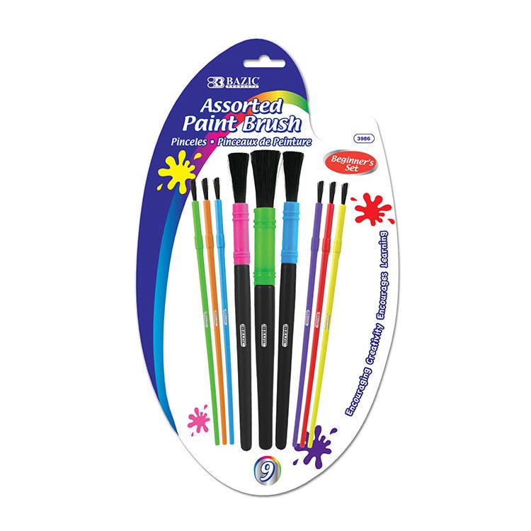 Kids' Paint Brush Set - 9 Pack 2
